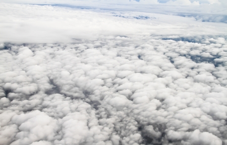 Airplane above cloudsの写真素材