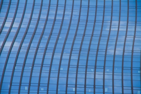 modern glass silhouettes on modern building のeditorial素材