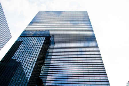 modern glass silhouettes on modern building のeditorial素材
