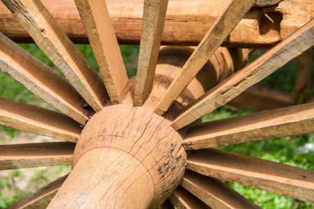 Wooden cart Thai Style in Thailand Gardenの写真素材