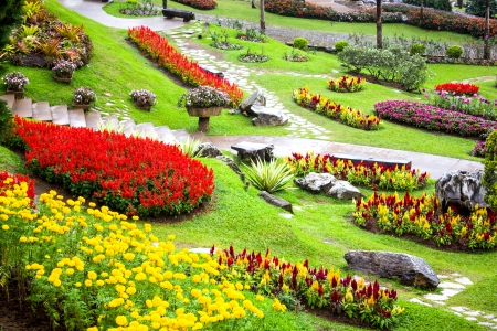 Mae Fah Luang Garden,locate on Doi Tung, Chiangrai Province, Thailandの写真素材