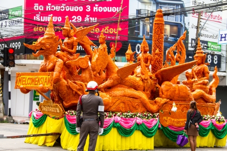 Artistic of candle festival in Uborachathani, Thailandのeditorial素材