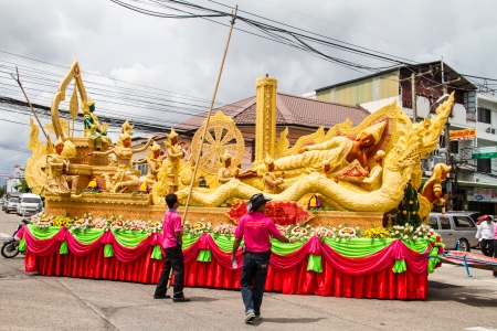 Artistic of candle festival in Uborachathani, Thailandのeditorial素材