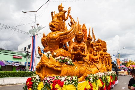 Artistic of candle festival in Uborachathani, Thailandのeditorial素材