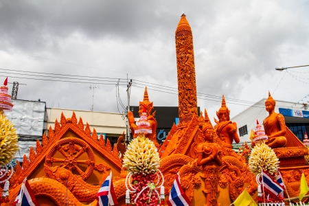 Artistic of candle festival in Uborachathani, Thailandのeditorial素材