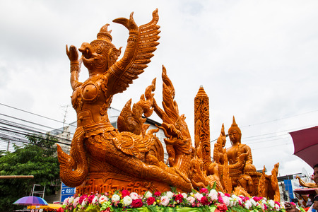 Artistic of candle festival in Uborachathani, Thailandのeditorial素材