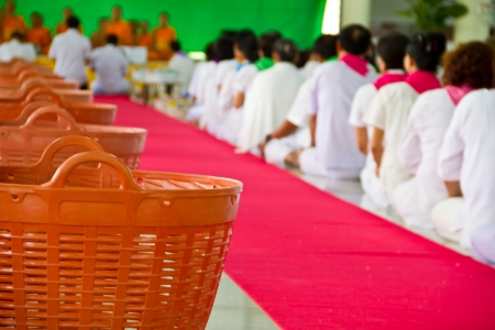 Thai peoples give food for thai monkの写真素材