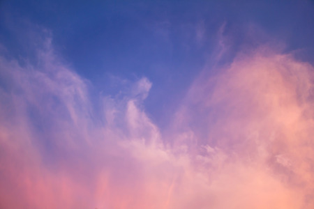 Blue sky with sunsetの写真素材