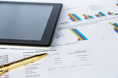 tablet with business report