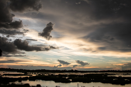 Black clouds in a eveningの写真素材