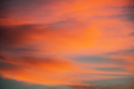 Evening orange sky backgroundの写真素材