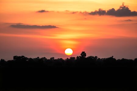 Sunset in a eveningの写真素材