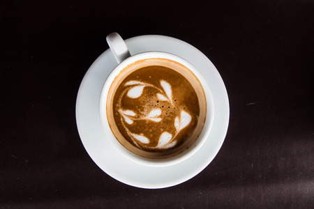 coffee on black backgroundの写真素材