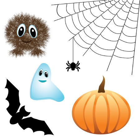 cute set of Halloween design elements のイラスト素材