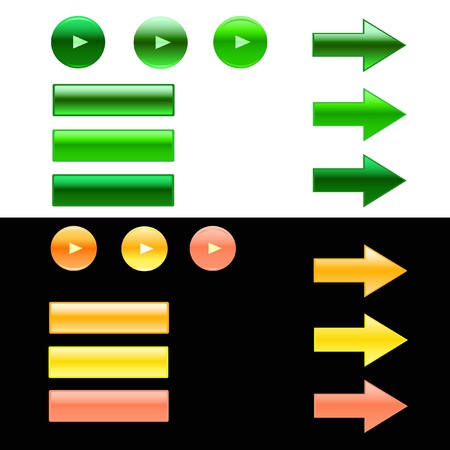 Shiny web buttons and banners. Vector illustration. のイラスト素材