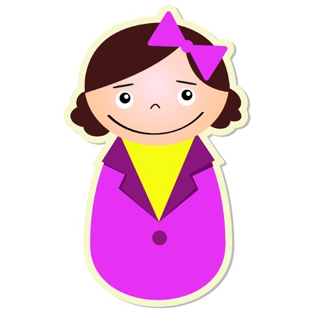 Vector sticker with a nice girl. Illustration EPS8のイラスト素材