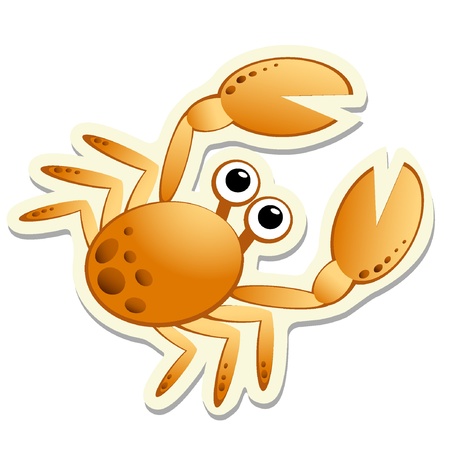 Crab sticker. Vector illustration EPS8 のイラスト素材