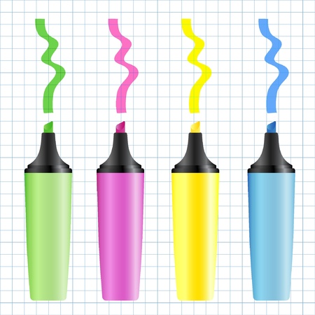 Set of realistic colored markers. Vector illustration のイラスト素材