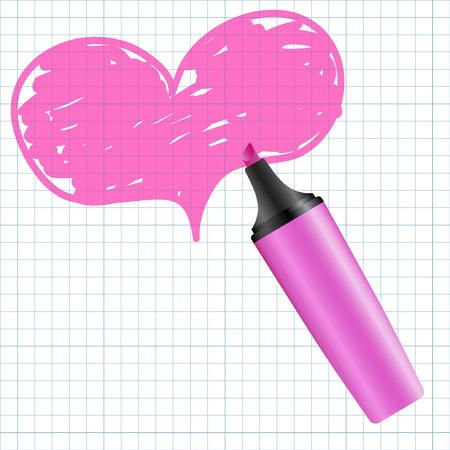 Heart drawn using a marker. Vector illustration.のイラスト素材