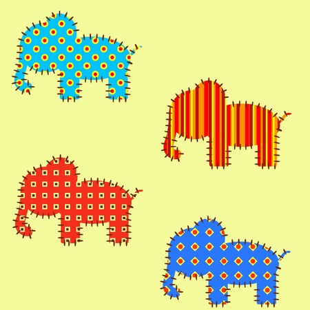 Seamless vector pattern with elephants. EPS8 のイラスト素材