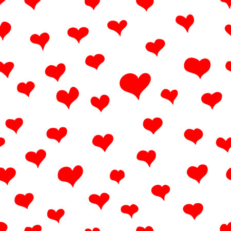 Seamless pattern with red hearts