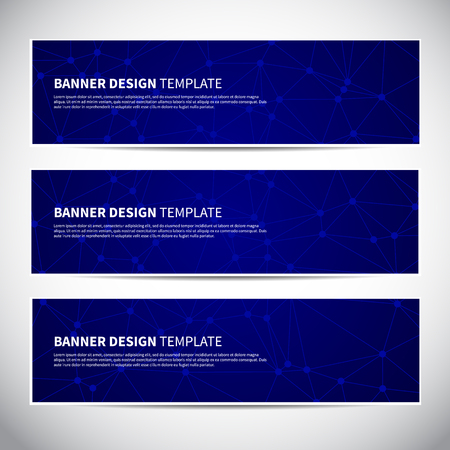 Banners or headers with holographic blue gradient colorful background. Vector design for your banners, headers, footers, flyers, cards etc. Vector hologram bannersのイラスト素材