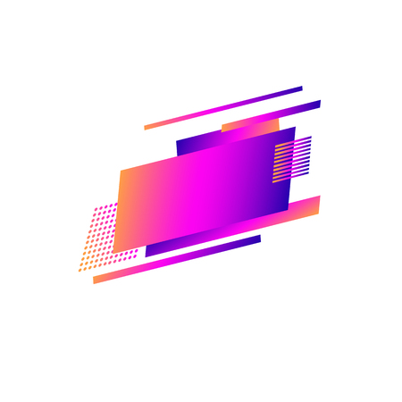 Logo design. Abstract geometric shapes background. Emblem, logotype, badge, tag in trendy minimal style. Vector designのイラスト素材