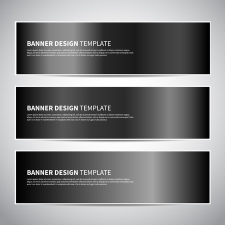 Black shiny texture gradients templates set. Collection of dark gradient illustration gradation for backgrounds, cover, frame, ribbon, banner, coin, label, flyer card poster. Vector template designのイラスト素材