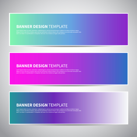 Banners or headers with trendy bright gradient colorful background. Vector design for your banners, headers, footers, flyers, cards etc. Rainbow colorsのイラスト素材