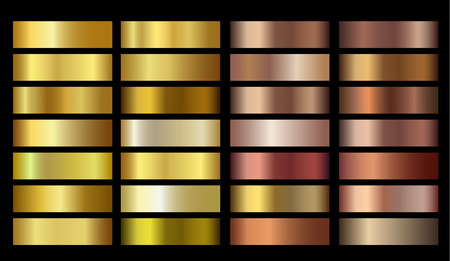 Vector Banners with gold and bronze gradient texture backgrounds. Website headers. Vector golden and beige mesh design for your banners, headers, footers, flyers, cards, posters, report etc. EPS10のイラスト素材