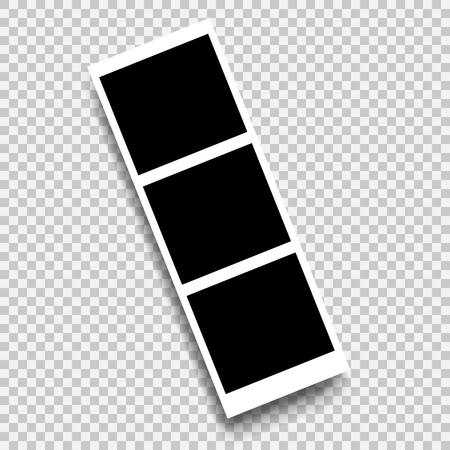 Vector Photo frame template design. White border on a transparent background for web gallery, social network, home decor, etc.のイラスト素材