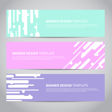 Banners vector design or headers web template with abstract geometric trendy background. Vector design for your banners, headers, footers, flyers, cards etc.のイラスト素材