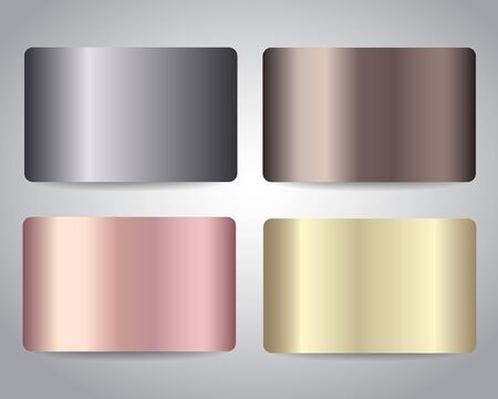 Gold, Silver, Bronze Banner, credit cards or gift cards set with golden metallic design backgroundのイラスト素材