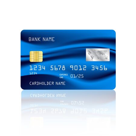 Credit card vector with abstract colorful mesh design background. Blue credit card. Vector illustration design EPS10のイラスト素材