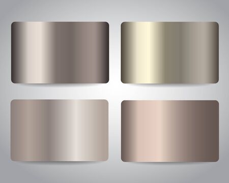Gift cards or discount cards or credit cards set with metallic bronze background. Electronics shop, computer agency, technology store discount, clothes shop voucher coupon or gift cards Vector design のイラスト素材