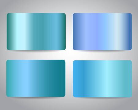 Gift cards or discount cards or credit cards set with shiny blue design background. Beauty shop, clothes shop, cosmetics store, electronics shop discount voucher, coupon or gift cards. Vector designのイラスト素材