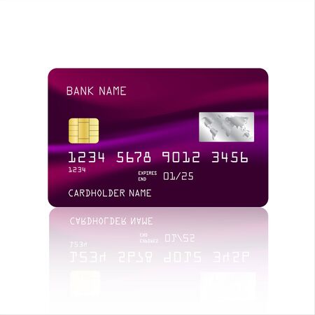 Credit card vector with abstract purple bordo colorful mesh design background. Purple credit card. Vector illustration design EPS10のイラスト素材
