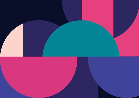 Vector geometric minimalistic artwork poster with simple geometrical shapesのイラスト素材