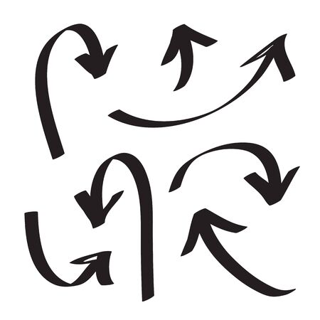 Arrows icons vector hand drawn editable setのイラスト素材