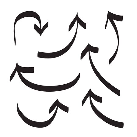 Arrows icons vector hand drawn editable setのイラスト素材