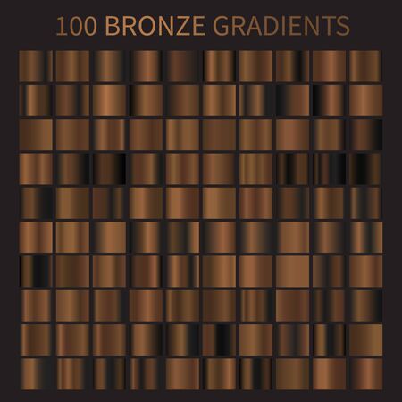 Bronze gold gradients. Collection of brown gradient illustrations for backgroundsのイラスト素材