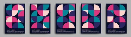 Retro geometric covers design vector setのイラスト素材