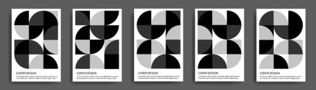 Retro geometric covers design vector set.のイラスト素材