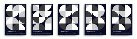 Retro geometric covers design vector set.のイラスト素材