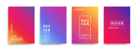 Minimal covers design vector. Halftone dots colorful design