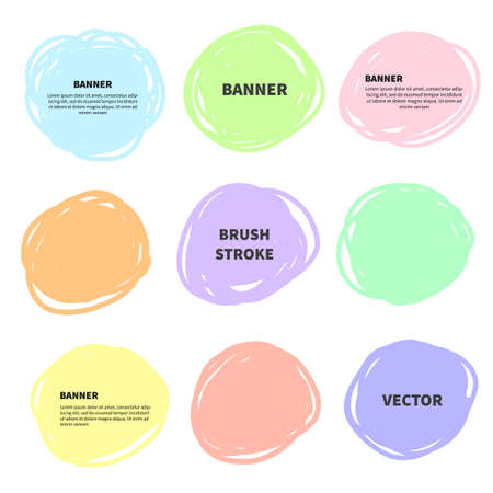 Splash banners set vector. Colorful brush strokes setのイラスト素材