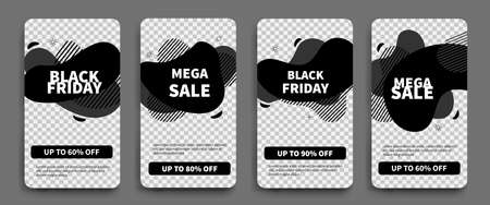 Black Friday set of sale banners for social media storiesの写真素材