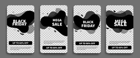 Black Friday set of sale banners for social media storiesの写真素材