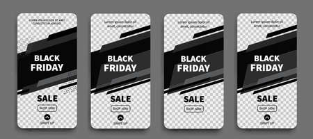 Black Friday set of sale banners for social media storiesの写真素材