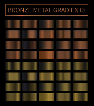 Bronze, copper metal gradient vector colorful texture setのイラスト素材
